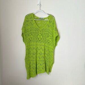 ZARA CROCHET LIME TUNIC